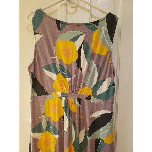 Boden Dress Floral Maxi Empire Waist Size 16 Resort Beach Viscose Sleeveless - Picture 7 of 9